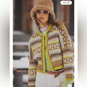By Anthropologie Wander Zip-Up Cardigan Sweater size small